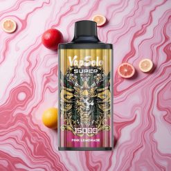 Vapsolo Super 15000 puffs 40ml Super Rozā Citronāde Latvija vape