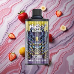 Vapsolo Super 15000 Puffs Zemeņu Banānu ar 40ml e-šķidruma Latvija vape